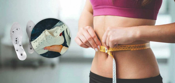 PureInsole lady measures after achieving weight loss with PureInsole